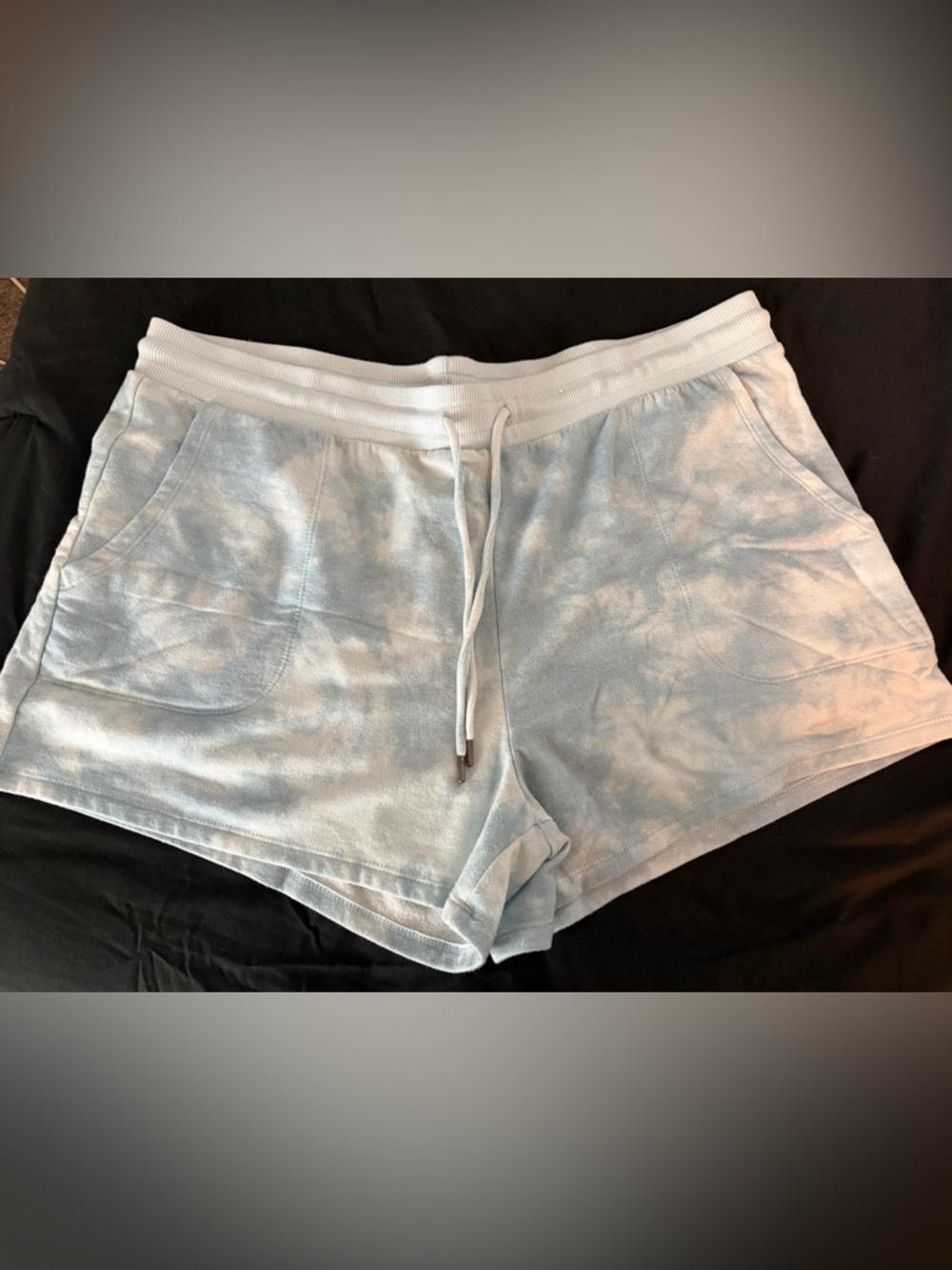 stars above Light Blue Tie-Dye Lounge Shorts